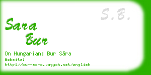 sara bur business card